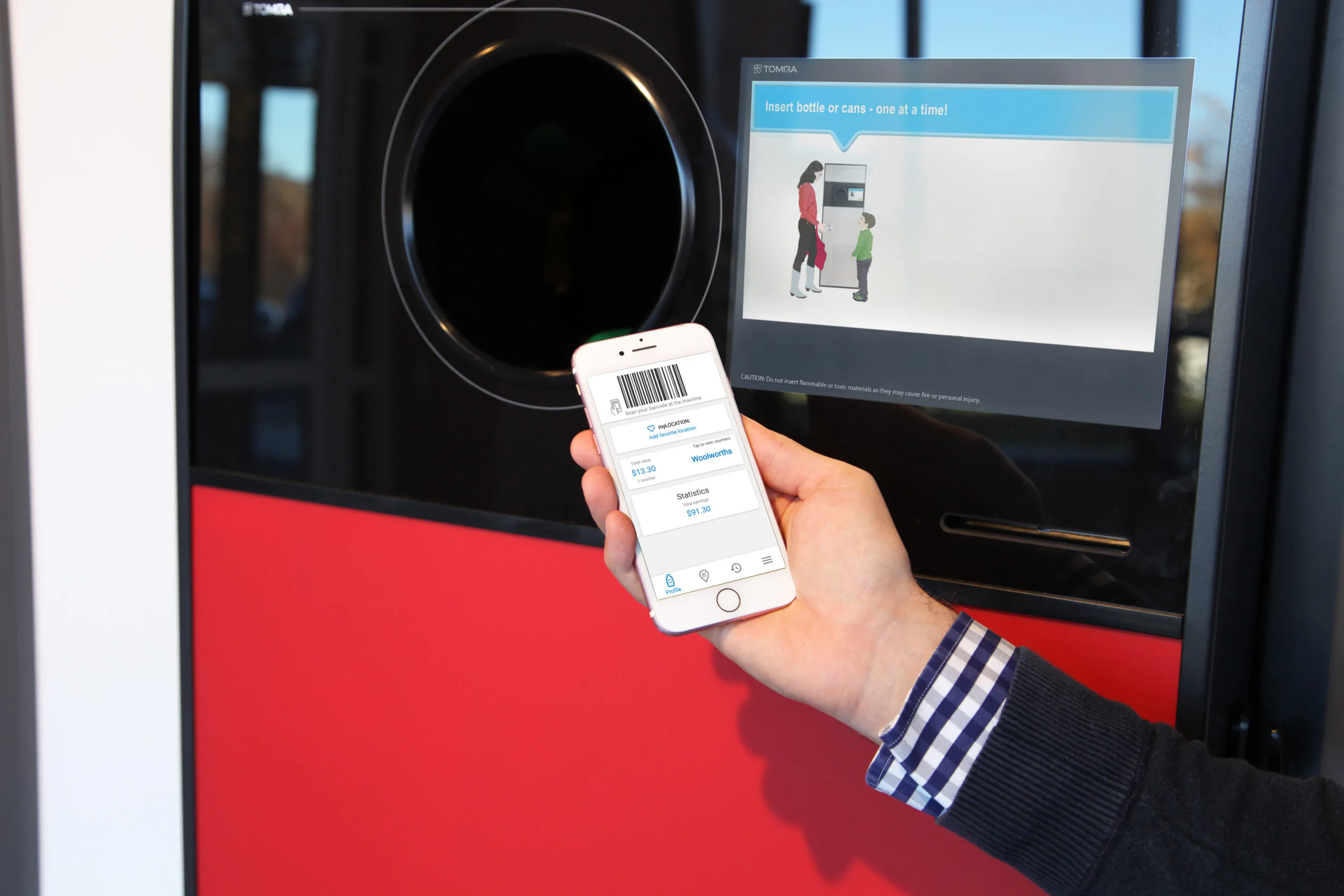 Ook kan een digitale voucher worden aangemaakt die is 'in te leveren' bij de kassa. Foto: Tomra