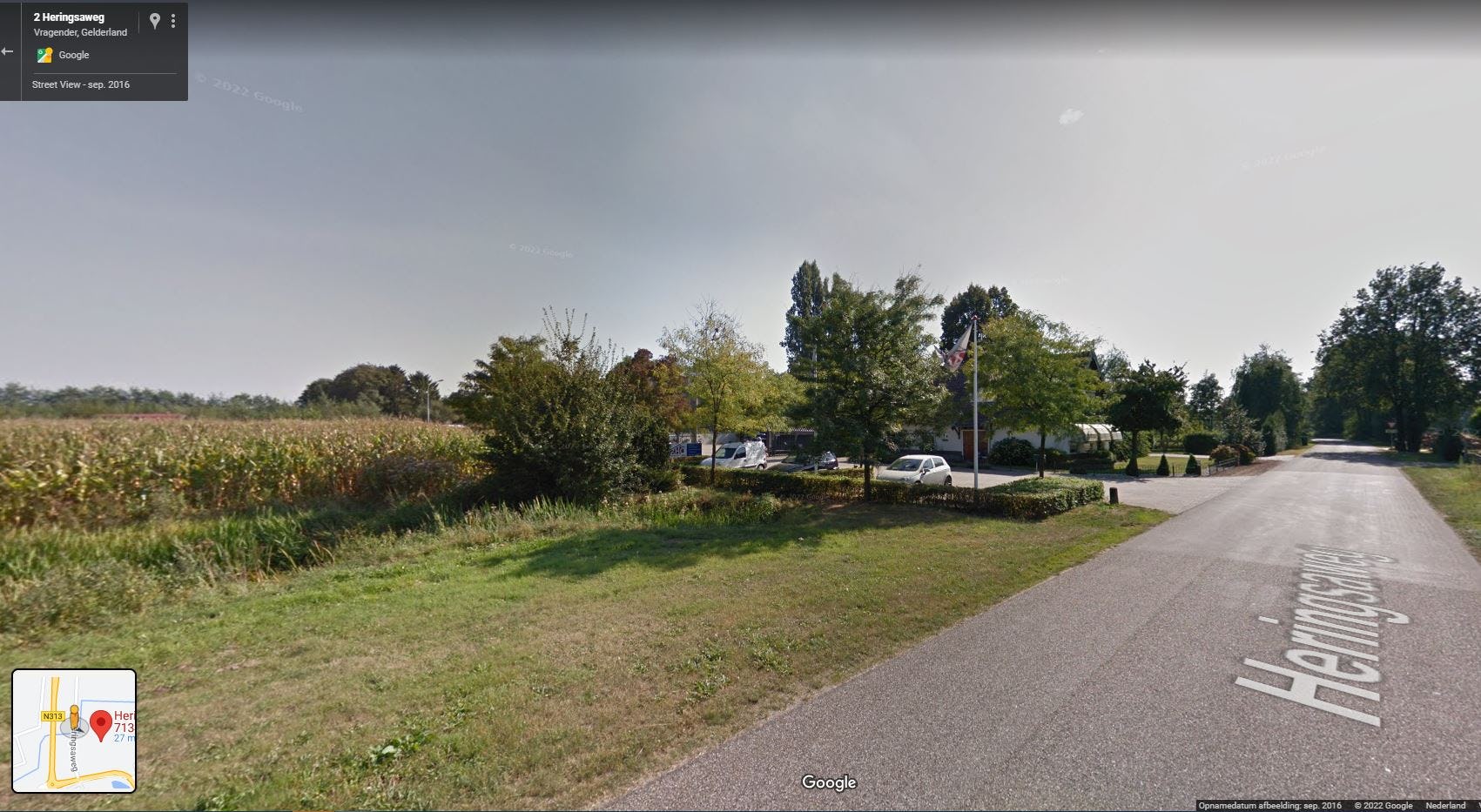 De beoogde locatie van Aldi in het buitengebied tussen Lichtenvoorde en het dorp Vragender. Foto: Google Streetview.
