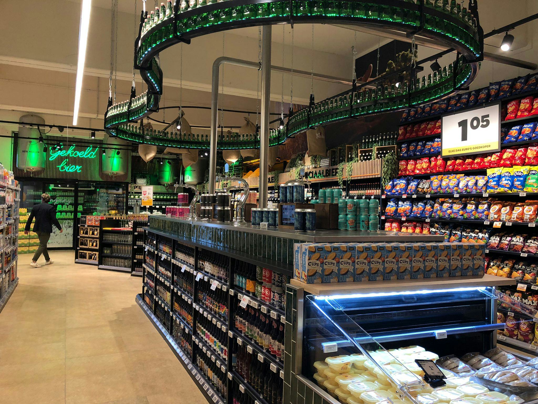 De bierafdeling in de supermarkt. Foto: Distrifood