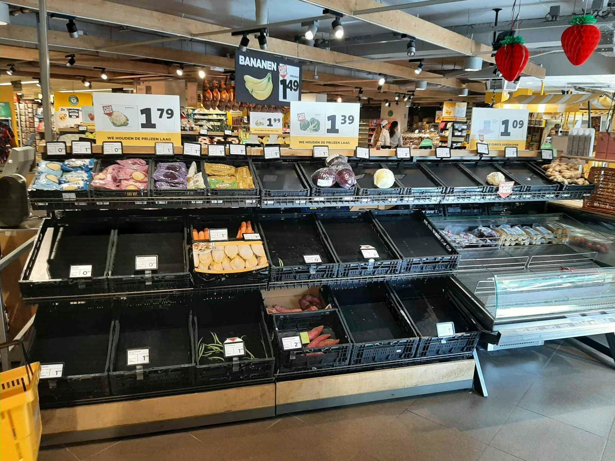 Archieffoto leeg agf-schap. Foto: Distrifood