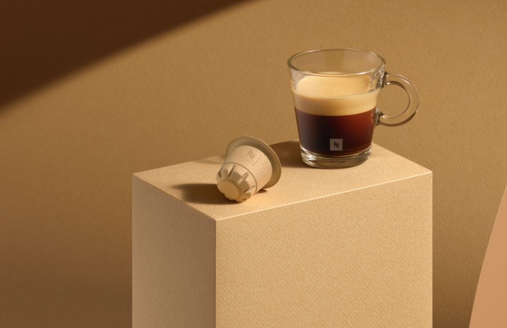 De biologisch afbreekbare cup van Nespresso. Foto: PR/Newswire/Nestlé