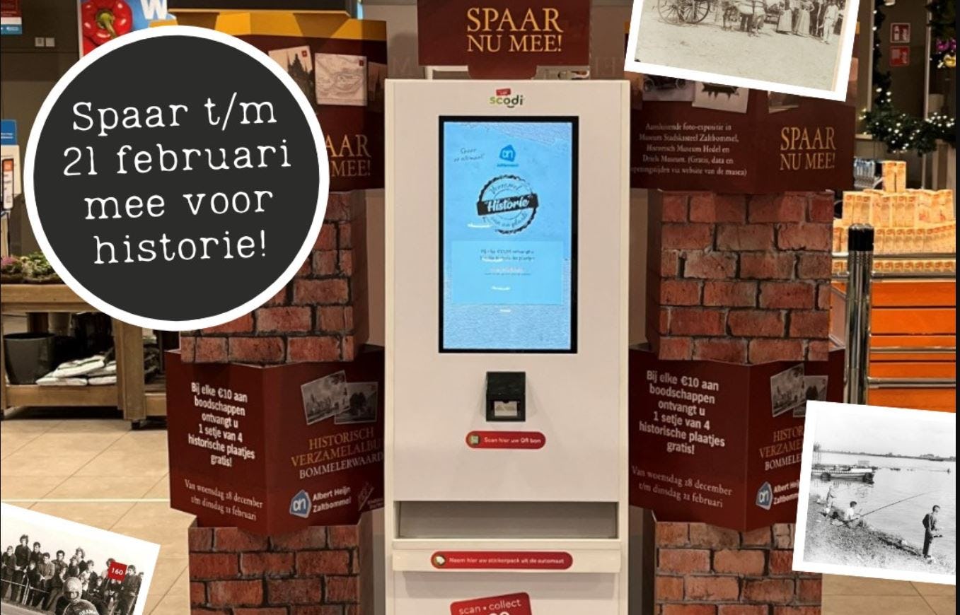 Automatische dispenser voor plaatsjesactie van Local Loyalty. Facebook AH Zaltbommel.