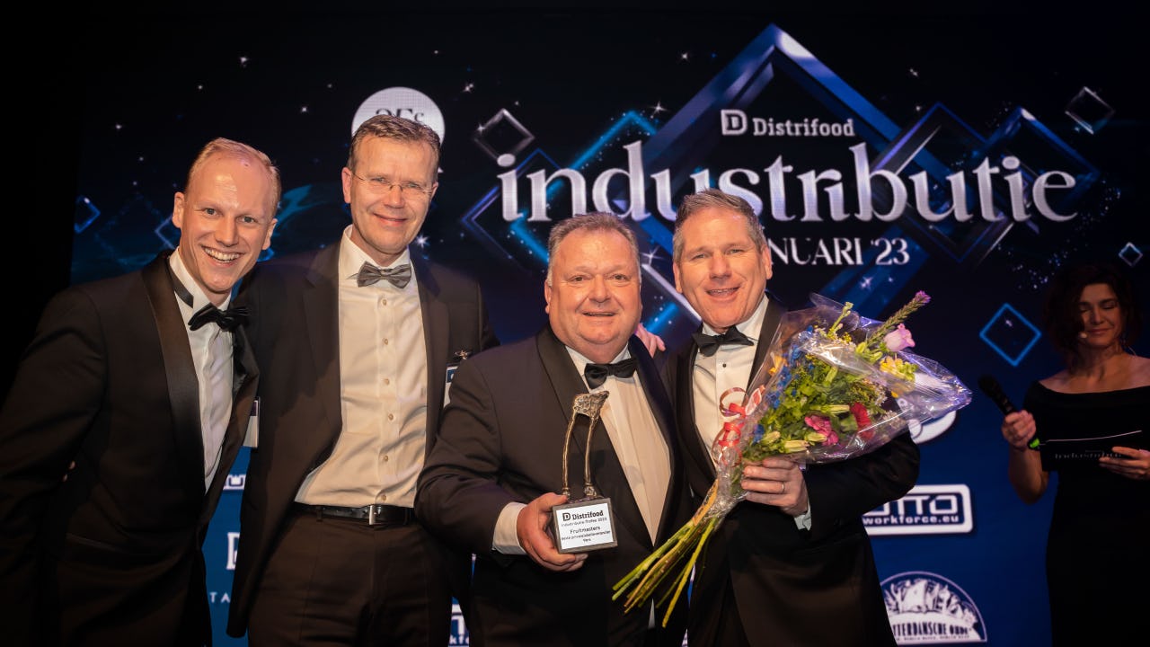 V.l.n.r.: Wouter Vagevuur, Kees de Kat, Hans Sengers en Adriaan Vis van FruitMasters. Foto: Distrifood