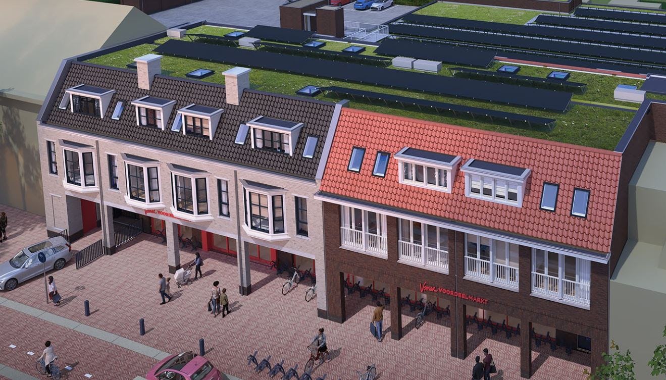 Een artist impression van de nieuw te bouwen Vomar in Heemstede. Foto: Website Hoorne Vastgoed