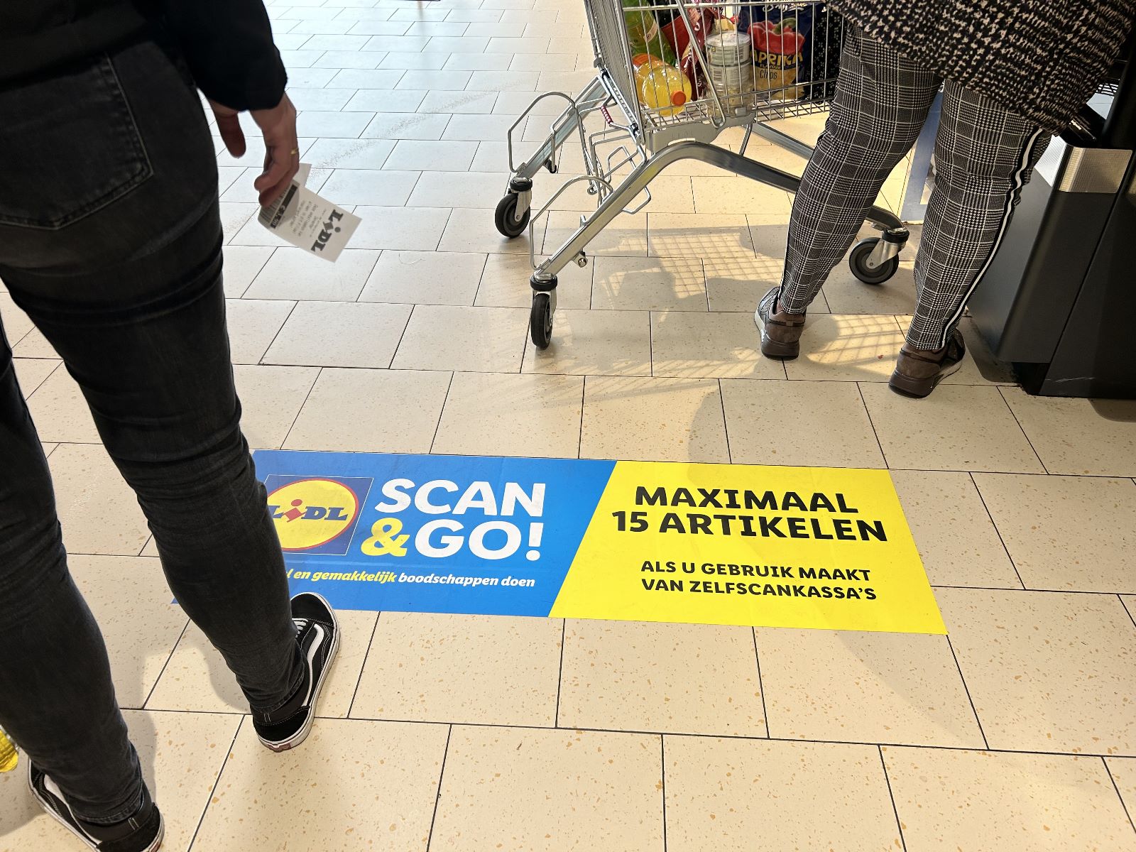 Lidl hanteerde eerder dit jaar een maximumaantal producten bij zelfscankassa's. Foto: Distrifood