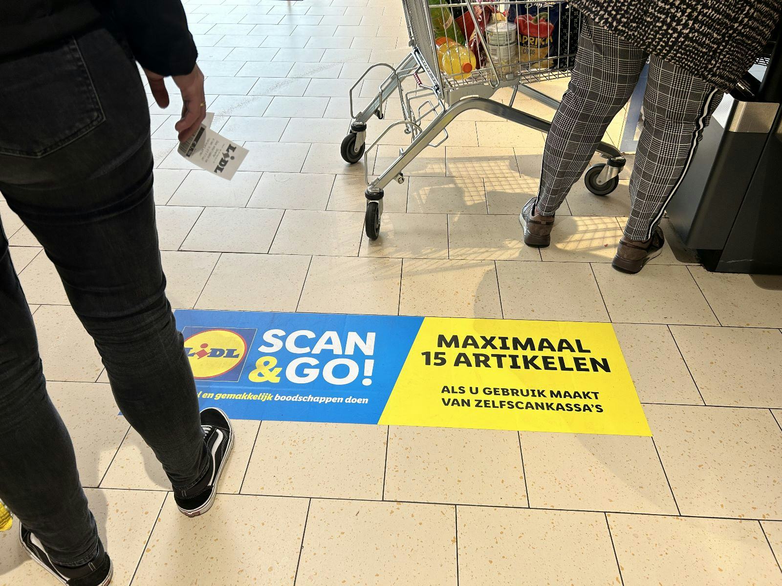 Lidl voert een maximumaantal producten in bij zelfscankassa's. Foto: Distrifood