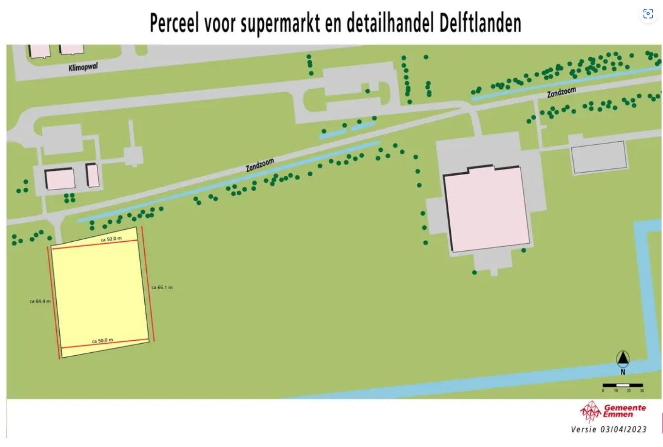 De beoogde bouwloactie in Emmen. Illustratie: gemeente Emmen