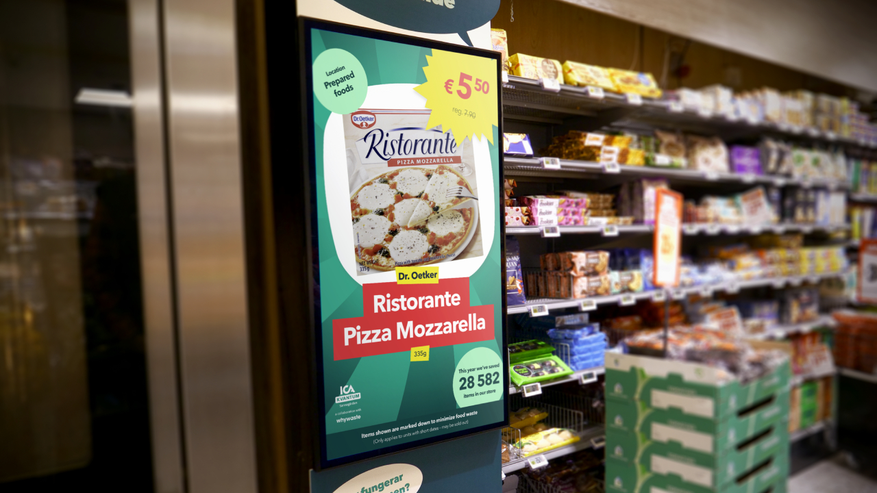 De afgeprijsde artikelen kan Whywaste in de supermarkt meteen onder de aandacht van consumenten brengen. Foto: Whywaste