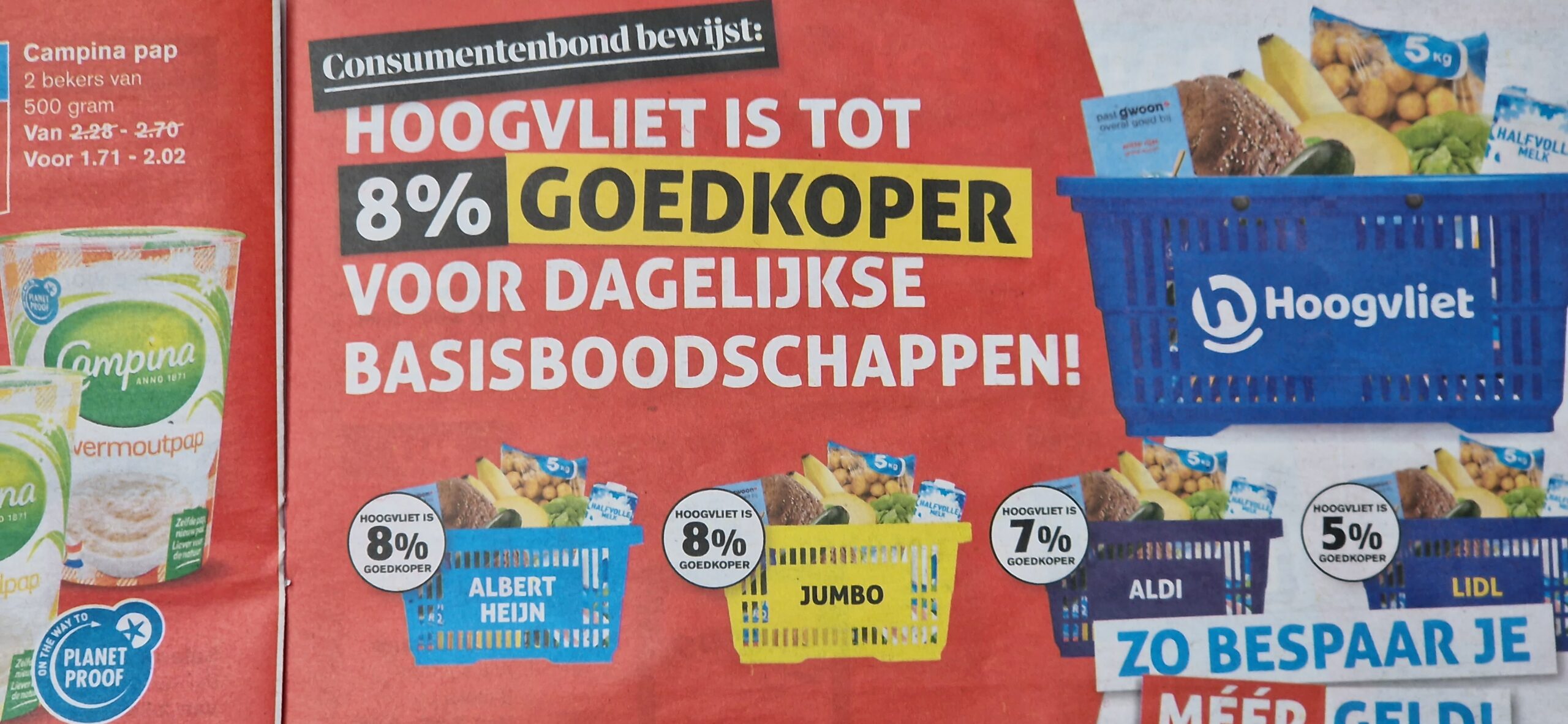 De reclamefolder van Hoogvliet. Foto Distrifood
