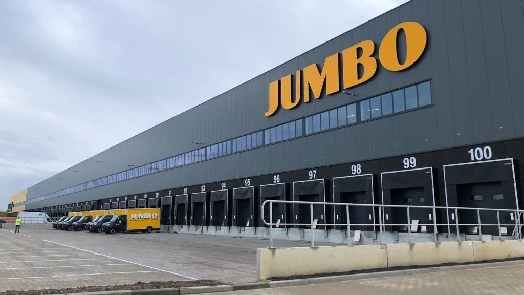 Het distributiecentrum van Jumbo in Bleiswijk. 