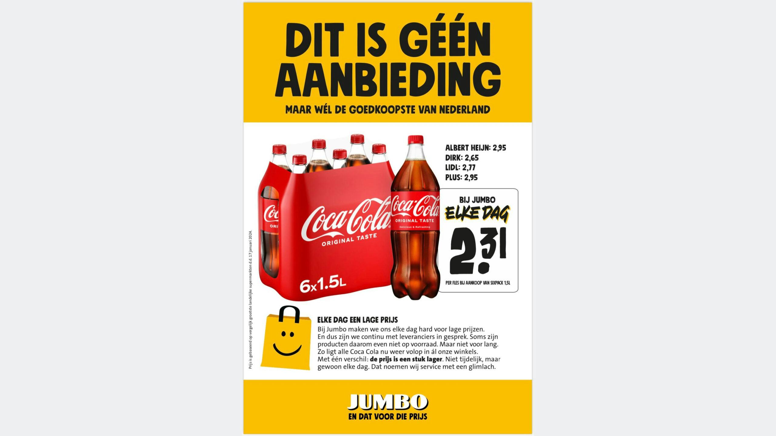 De advertentie die in De Telegraaf staat. Beeld: Jumbo