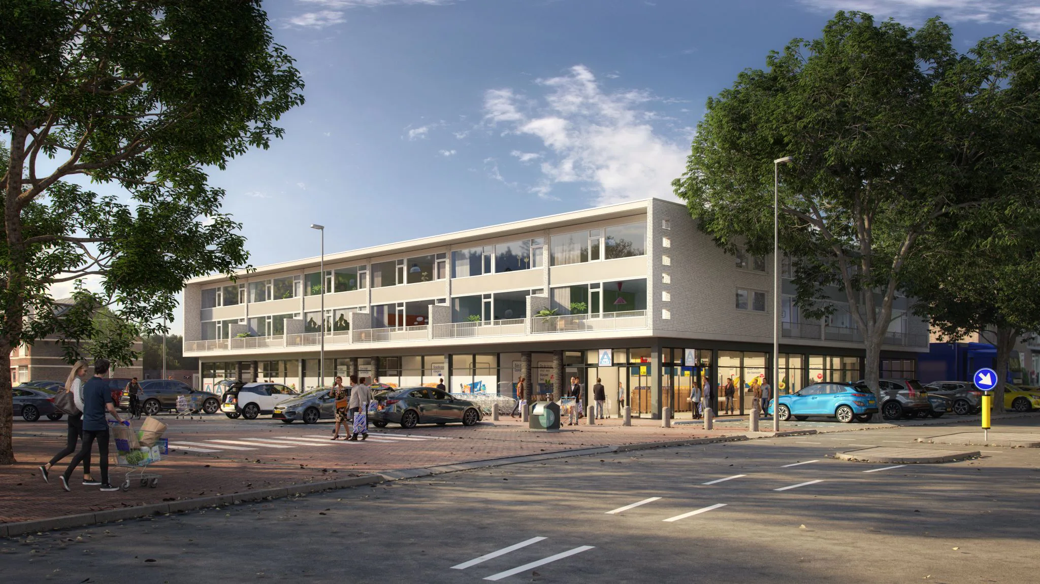 Artist Impression van de nieuwe Aldi die in Den Bosch komt. Bron: Aldi Vastgoed