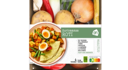 Het verspakket Surinaamse roti van Albert Heijn. Foto: AH.nl.