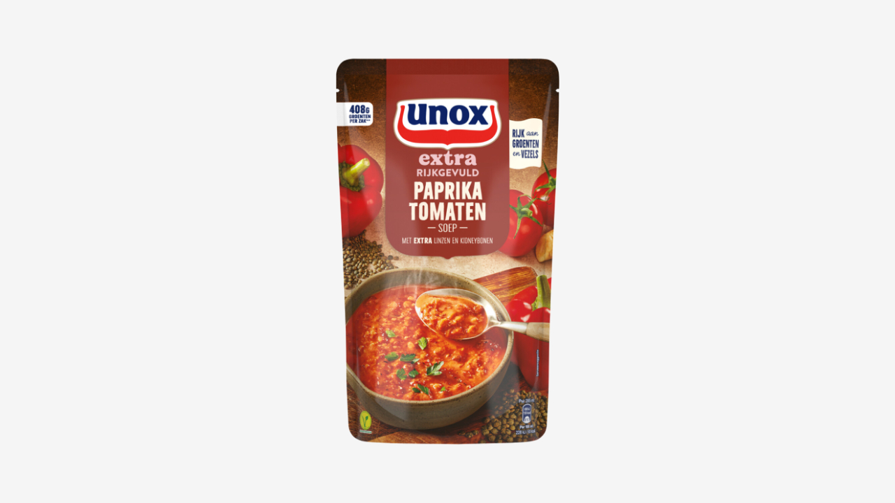 Unox Soep In Zak extra rijk gevuld (Paprika-Tomaat en Tomatenpasta)