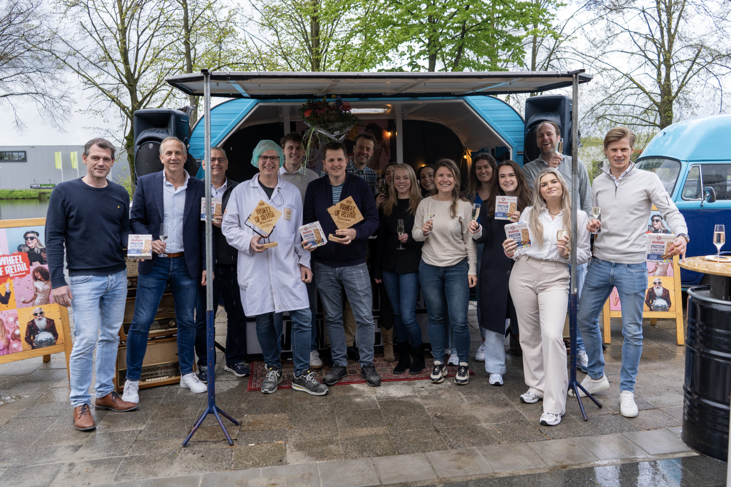 Het team van Bolletje tijdens de uitreiking van de Wheel of Retail. 