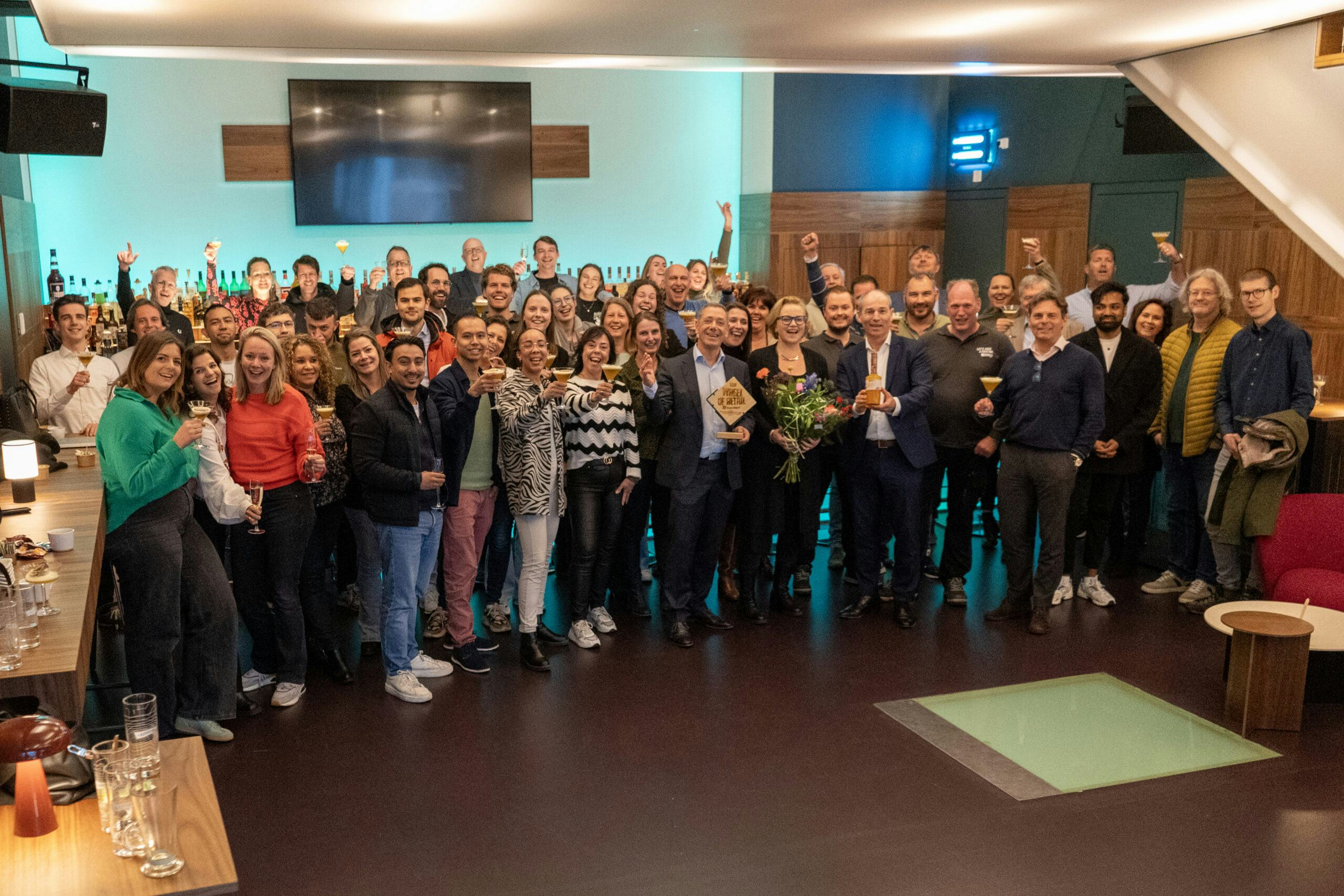 Het team van De Kuyper tijdens de prijsuitreiking van de Wheel of Retail.