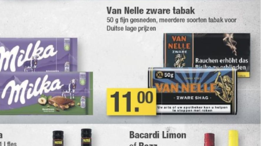 De Edeka-advertentie van de zware shag in h-a-h krant De Band