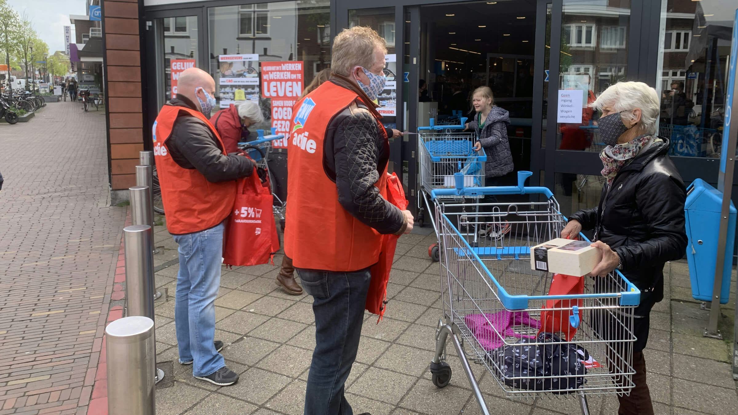 en eerdere actie van FNV om cao-onderhandelingen kracht bij te zetten. Foto: Distrifood