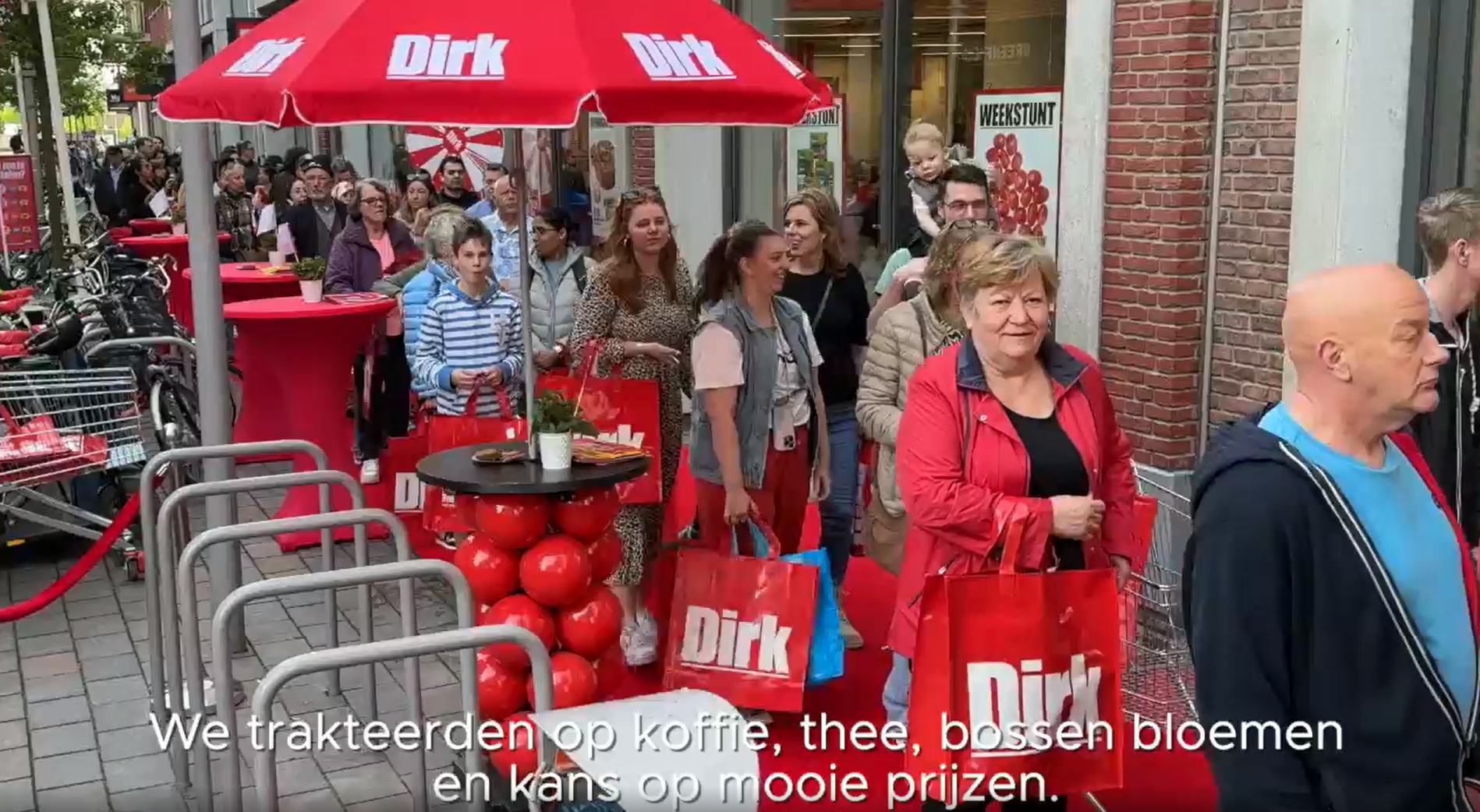 De opening van de nieuwe Dirk in Waddinxveen. Still: Linkedin Dirk