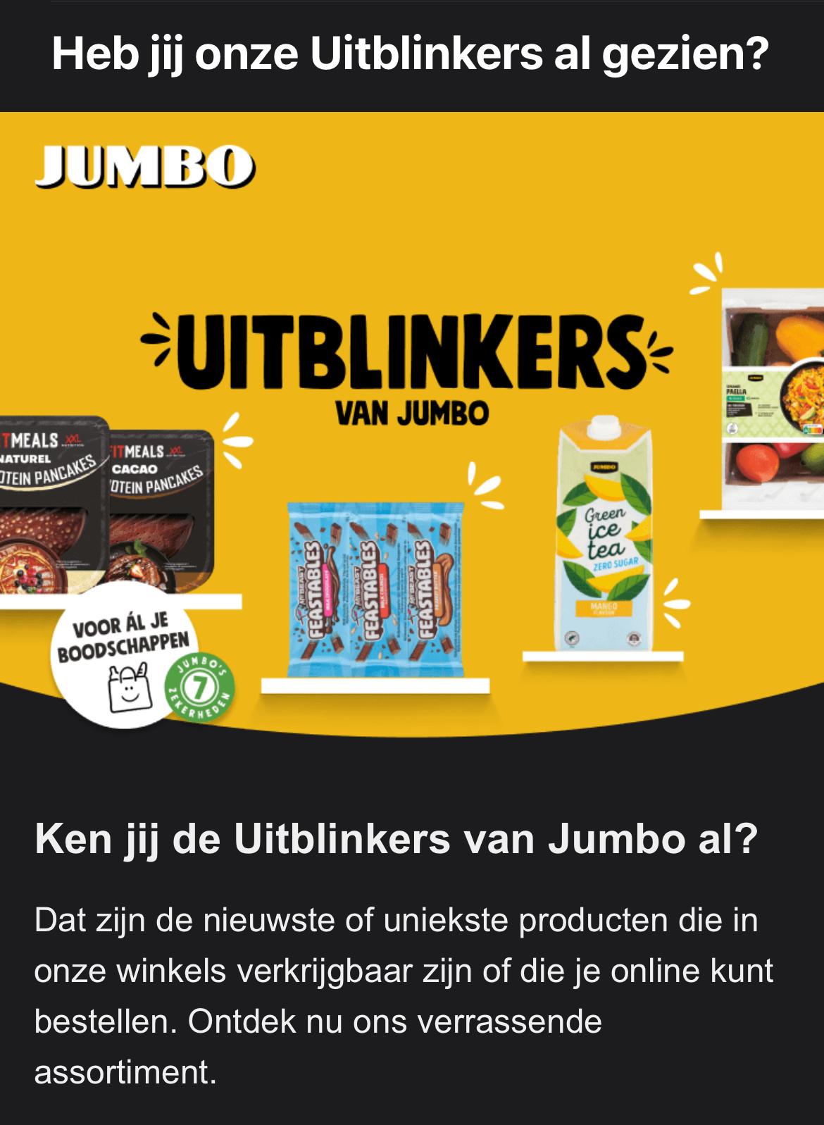 Jumbo Uitblinkers. Afbeelding: Jumbo