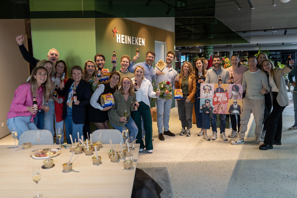 Het team van Heineken tijdens de uitreiking van de Wheel of Retail.