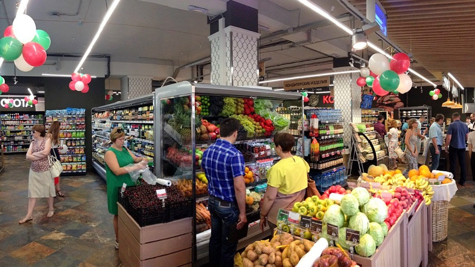 Interieur van een Spar-winkel in Nizjni Novgorod. Foto: Google Street View