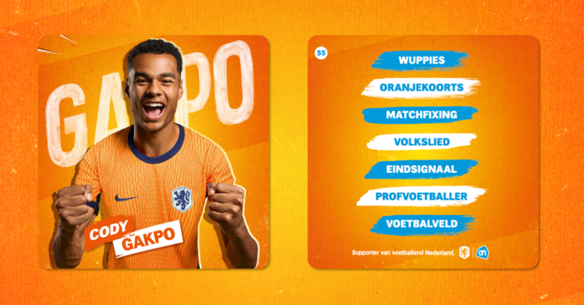 De AH-Oranje Spelerskaart met Cody Gakpo. Foto: AH