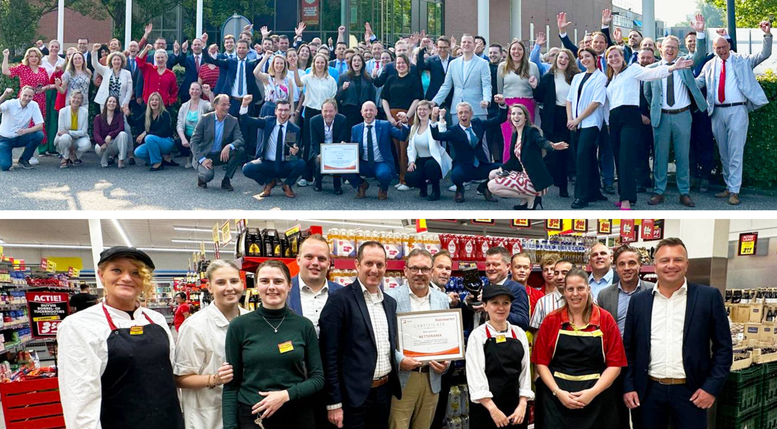 Winnaars Dirk en Nettorama in het Zomerrapport. Foto's: Distrifood