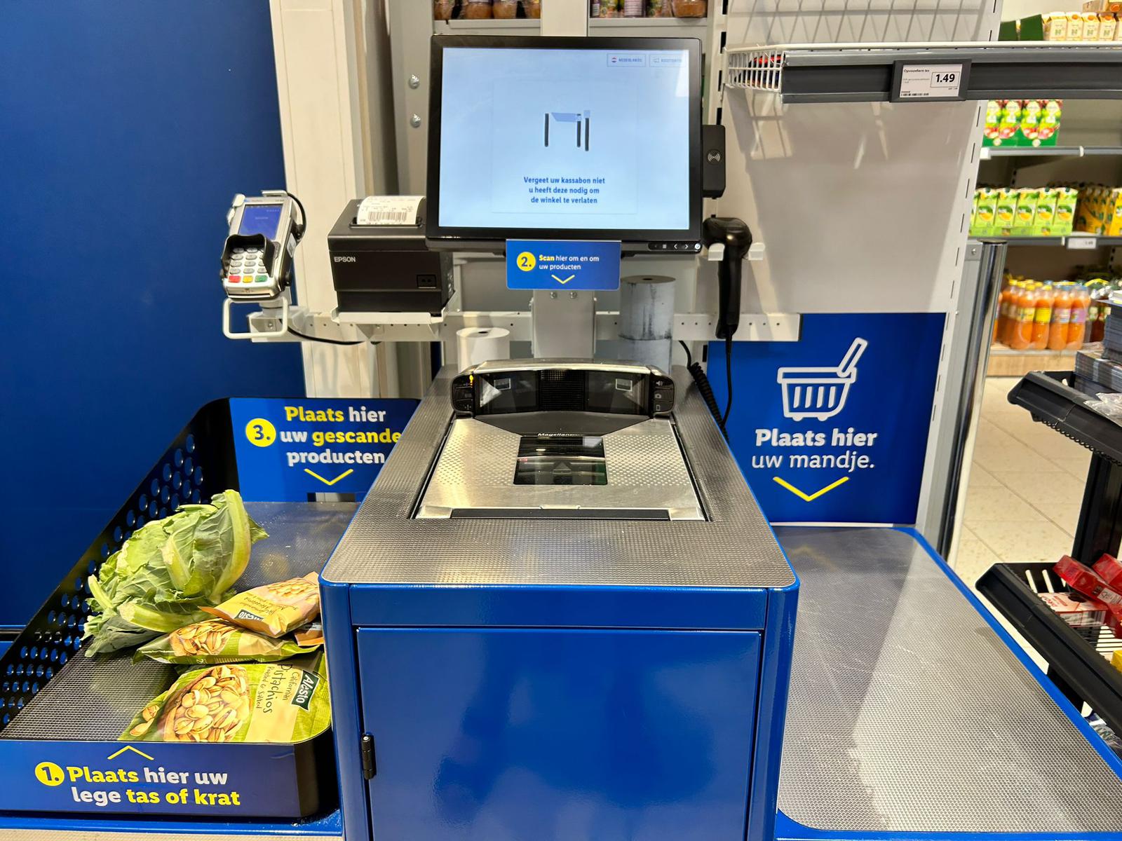 De weegkassa van Lidl. Foto: Distrifood