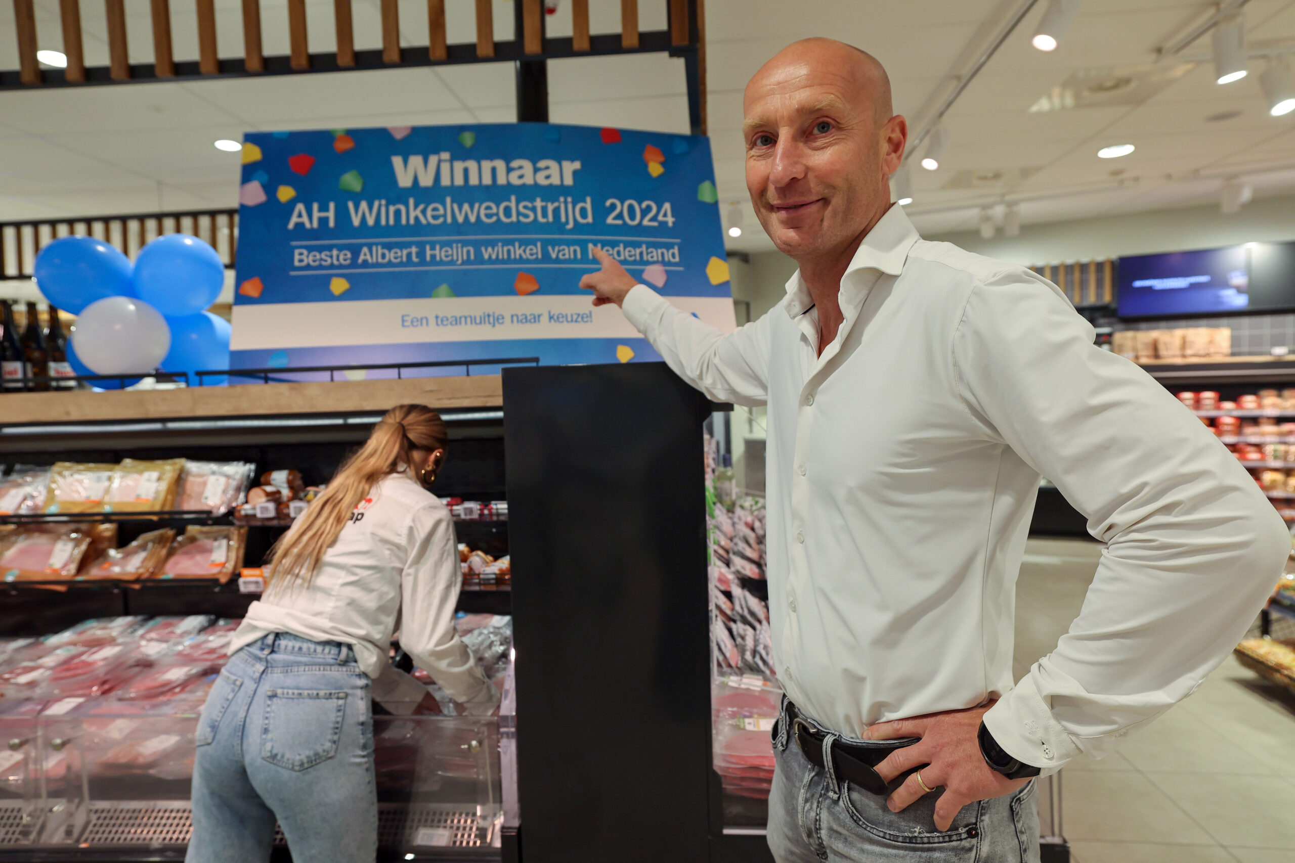Ondernemer Stan Heerschap in zijn Albert Heijn in Nederweert. Foto Bert Jansen