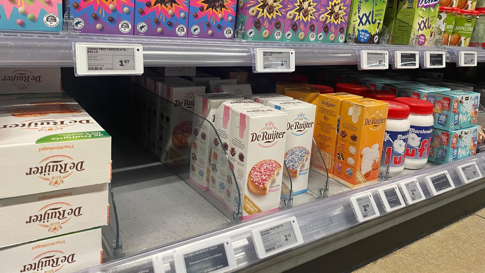 Na de boycot zijn de muisjes weer terug bij Jumbo. Foto: Distrifood