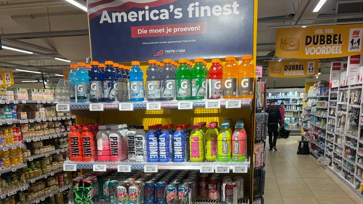Het Amerikaanse snoepschap in een Jumbo-winkel. Foto: Distrifood