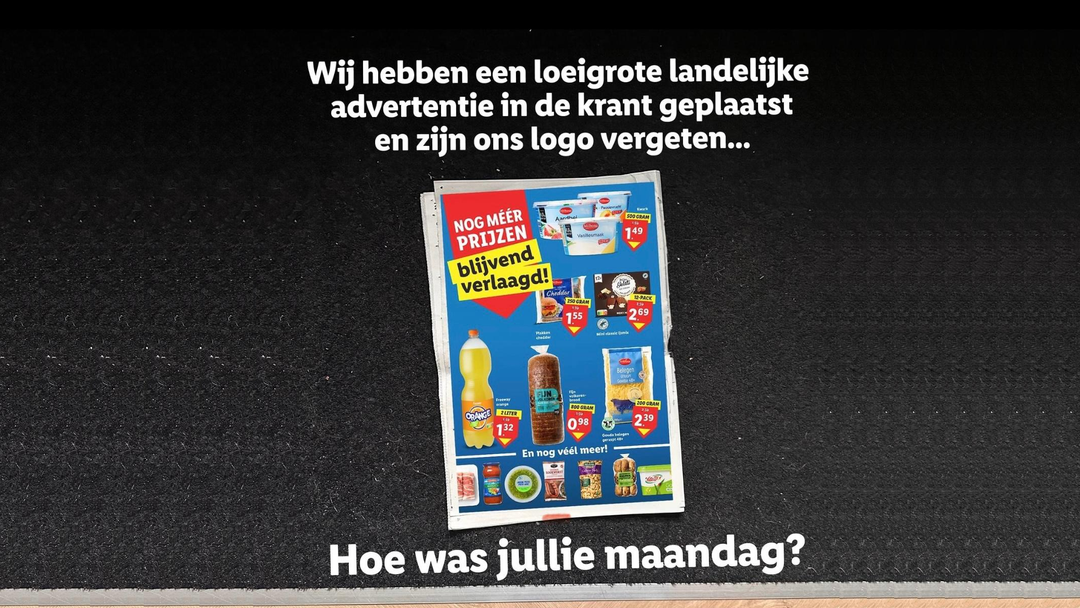 Het bericht van Lidl over de advertentie. Foto: Lidl