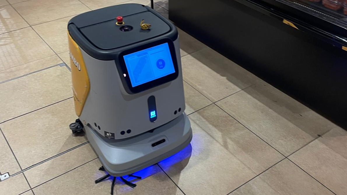 Schoonmaakrobot Sam van Jumbo. Foto: Distrifood
