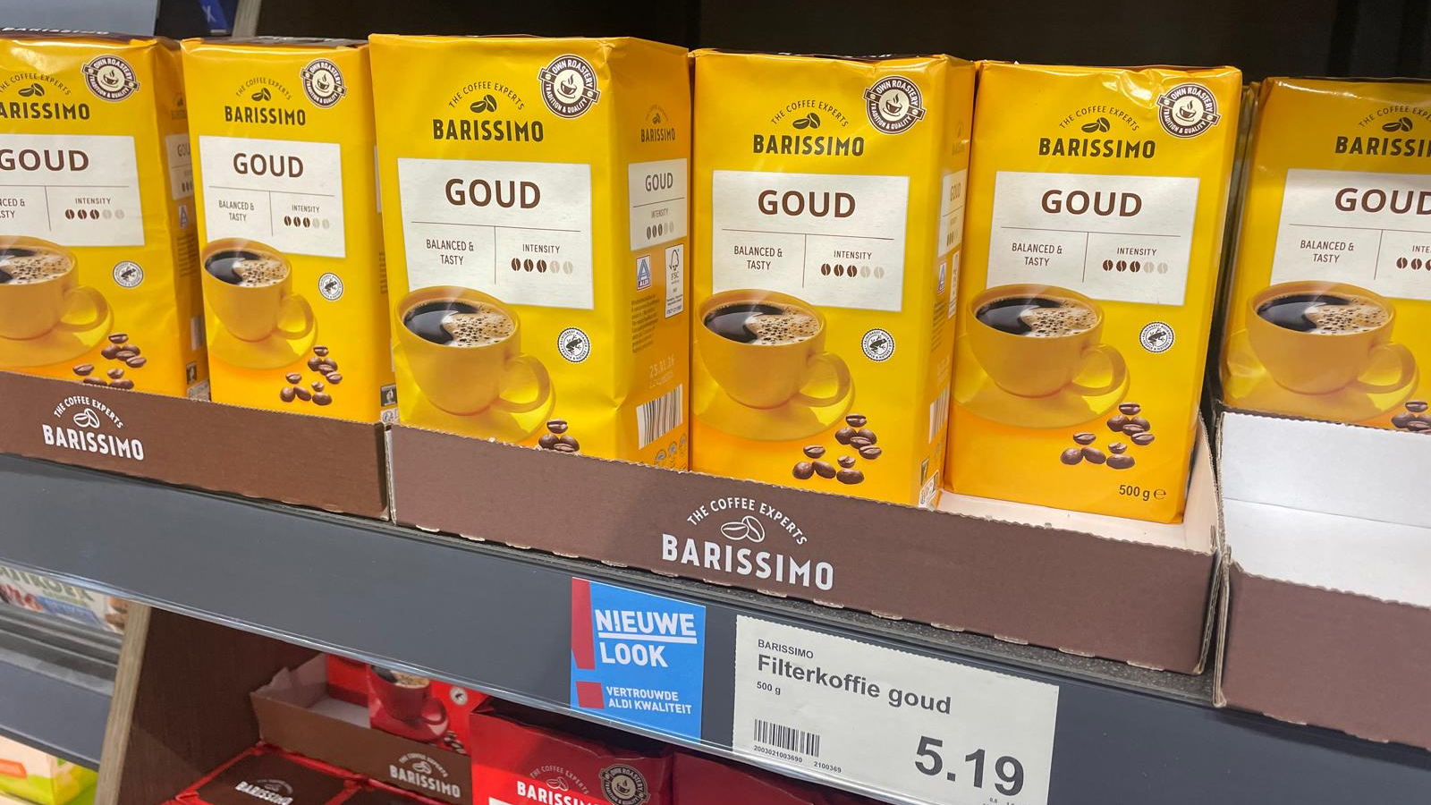 De vernieuwde Barissimo-koffie van Aldi. Foto: Distrifood