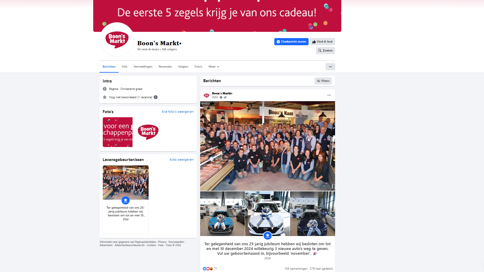 Het nep-account onder naam van Boons' Markt. Afbeelding: Facebook