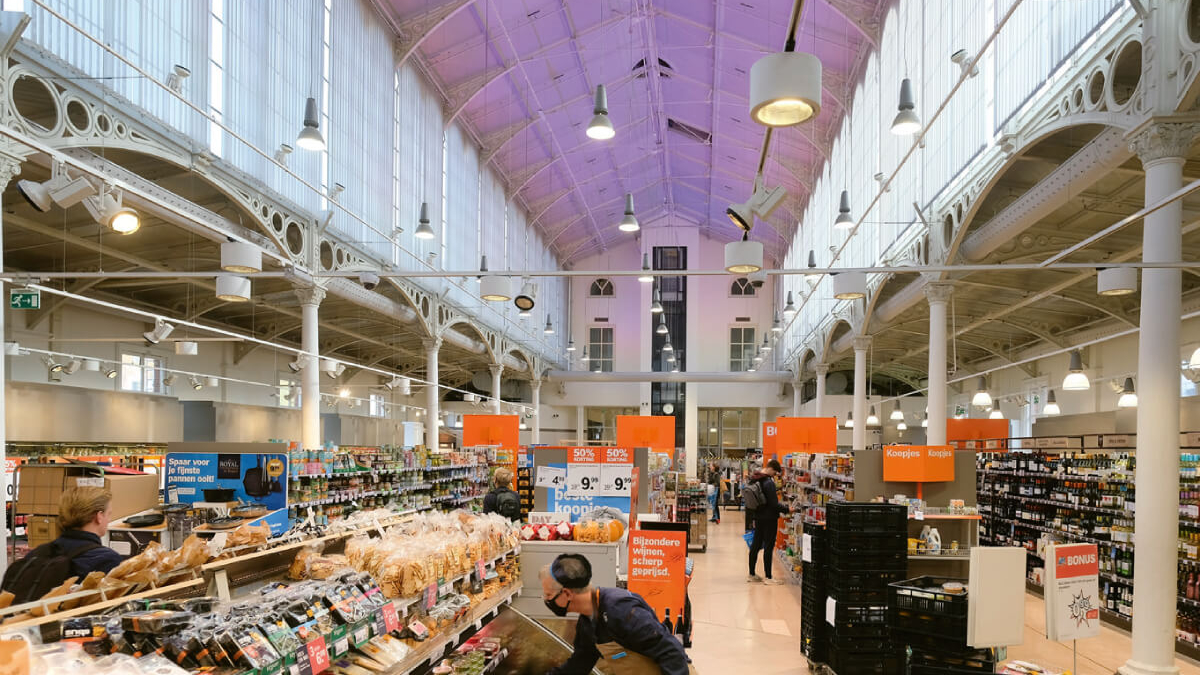 De AH-winkel van Bun in de Korenbeurs in Groningen. Foto: Van Vliet Fotografie