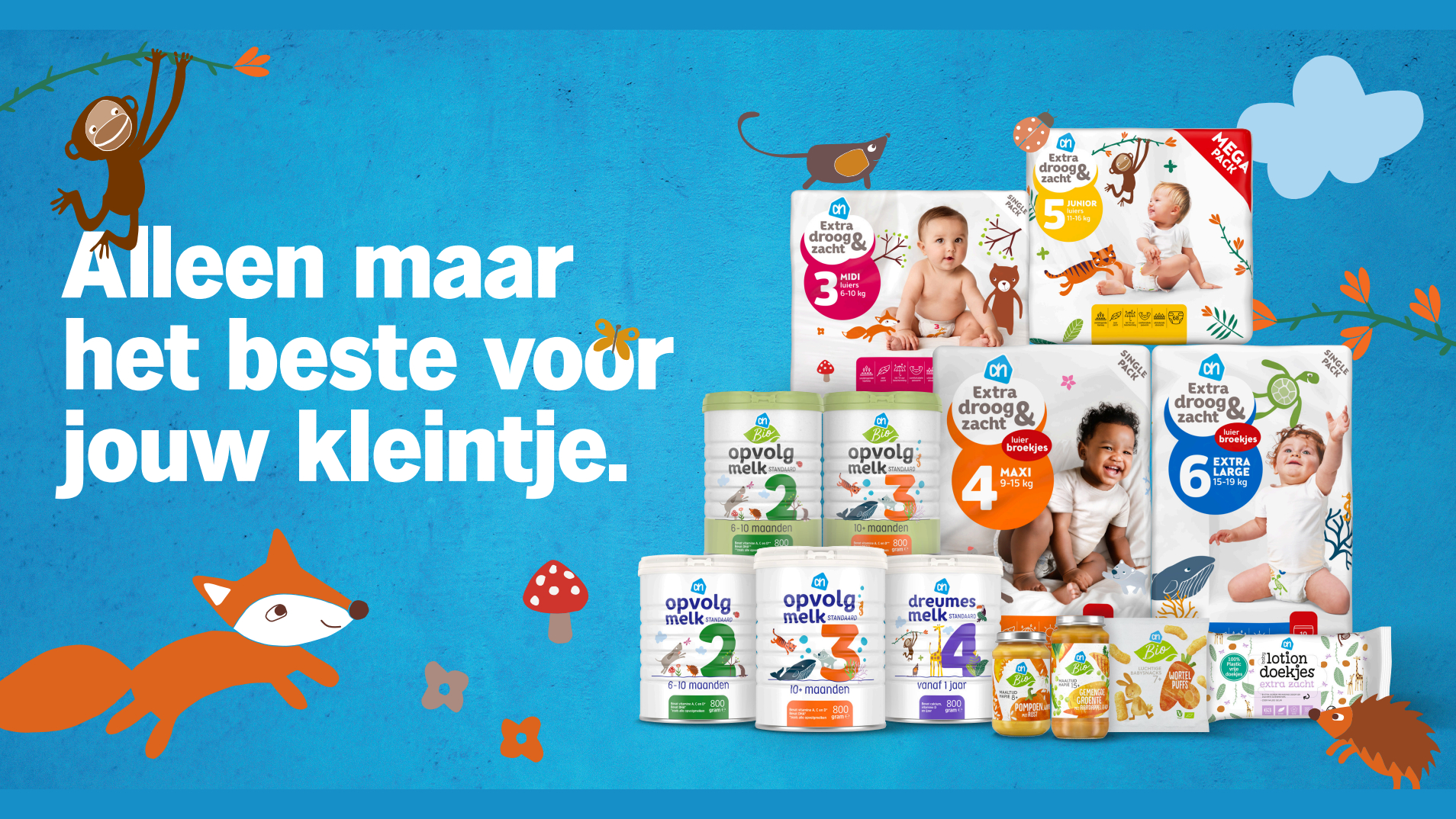 Nieuw baby- en peuterassortiment van Albert Heijn. Foto: Albert Heijn