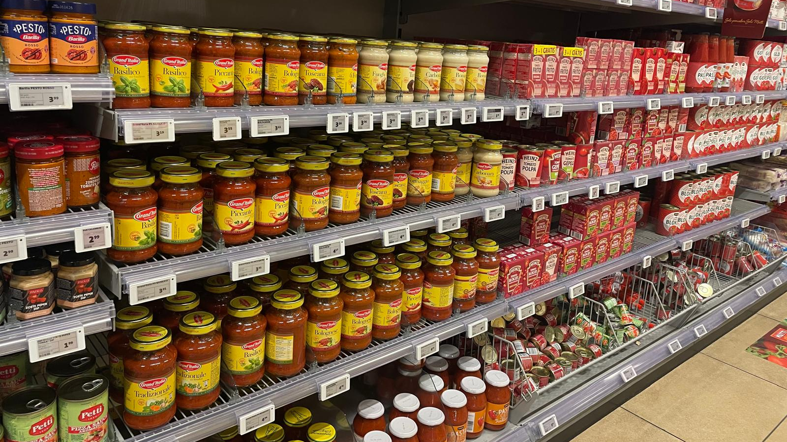 Pastasauzen van Grand'Italia bij Jumbo. Foto: Distrifood