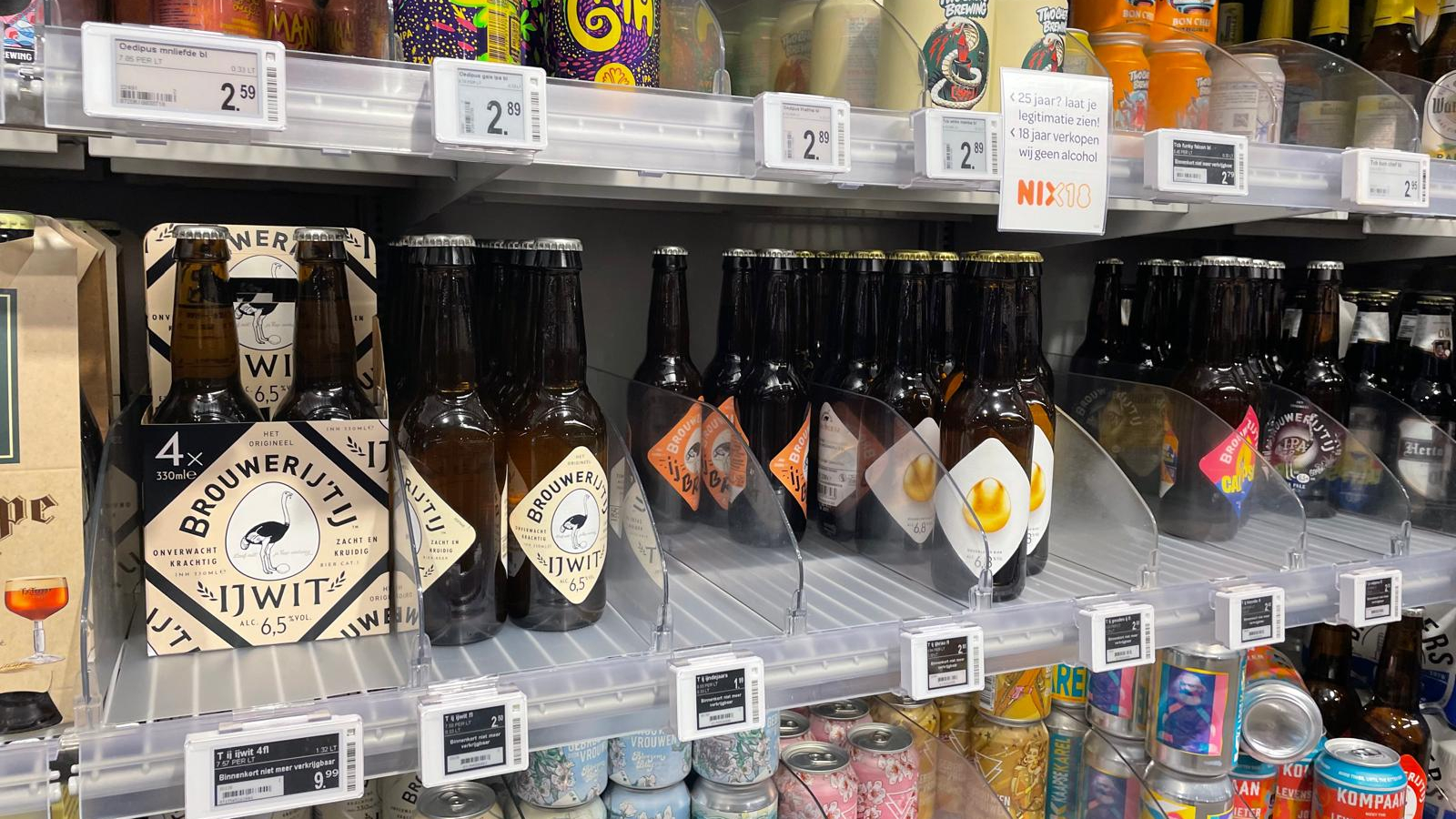 Bieren van brouwer 't IJ bij Albert Heijn. Foto: Distrifood