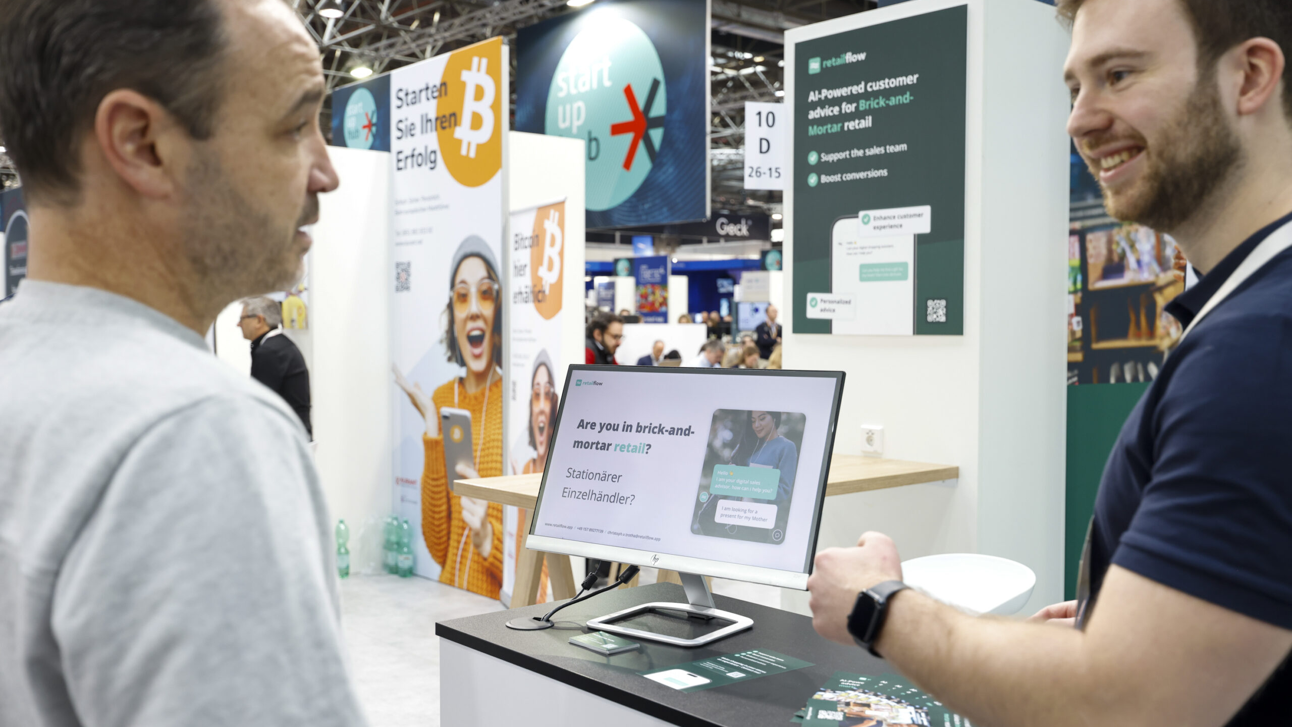 De EuroCis stand van Retailflow dat een AI-assistent ontwikkelde. Foto: Messe Düsseldorf/ctillmann