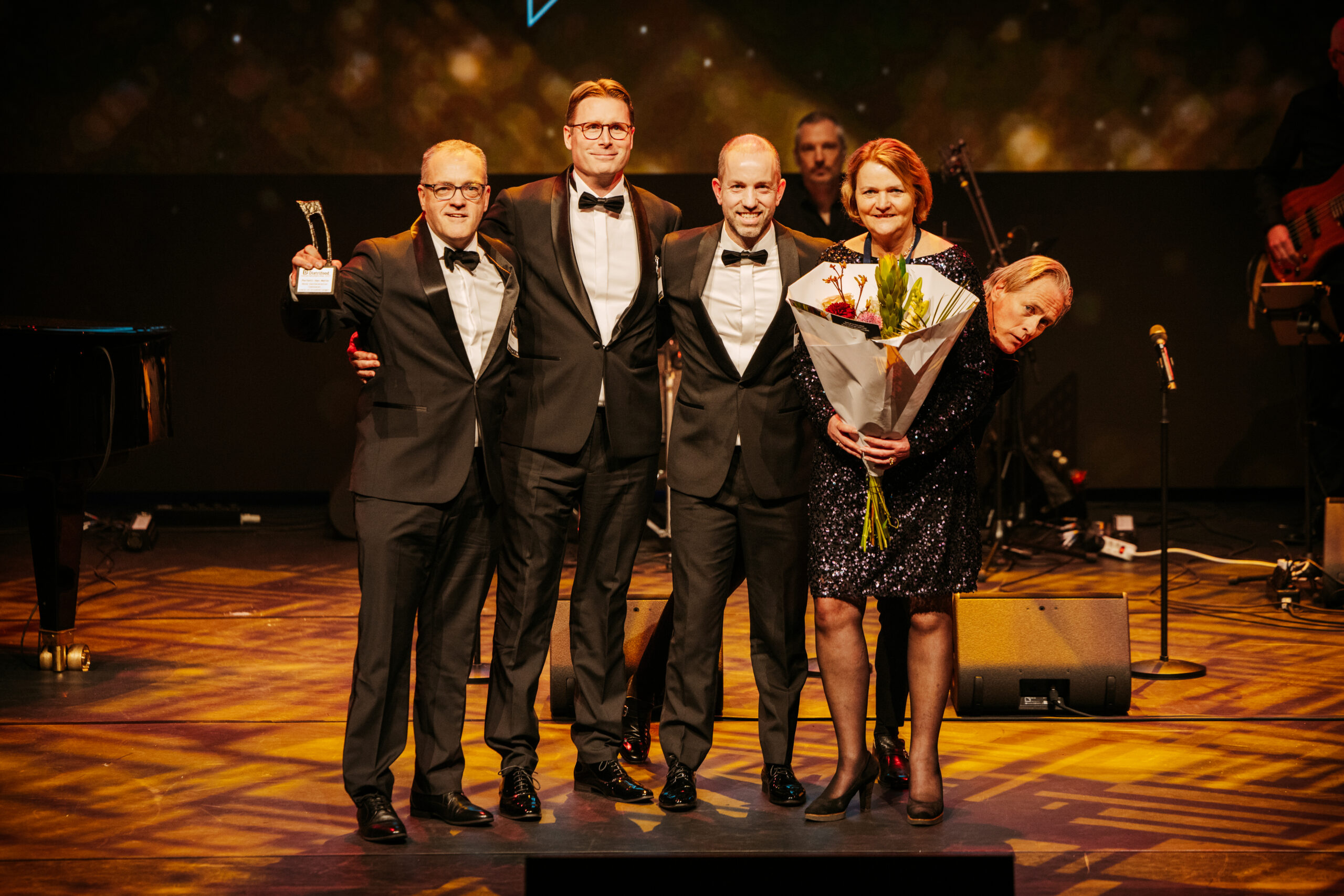 Vlnr: Mark Laros (Commercial & Managing Director), Jan-Jaap Jansen (Trade Marketing Manager Benelux), Boy Suister (Channel Manager Retail) en Marjon van der Heijden (Sales Manager Nederland).