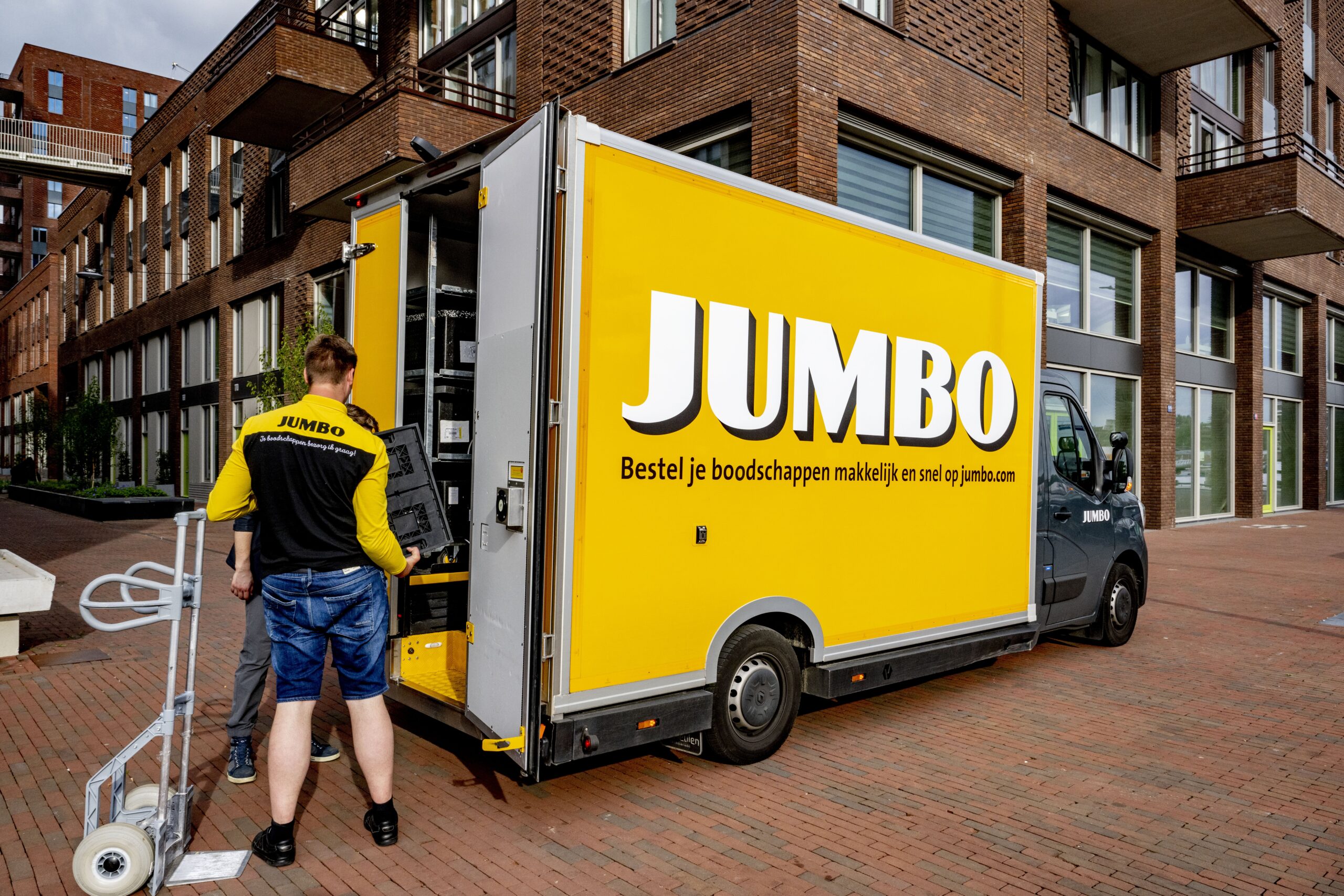 Een Jumbo-bezorger in Rotterdam. Foto: ANP