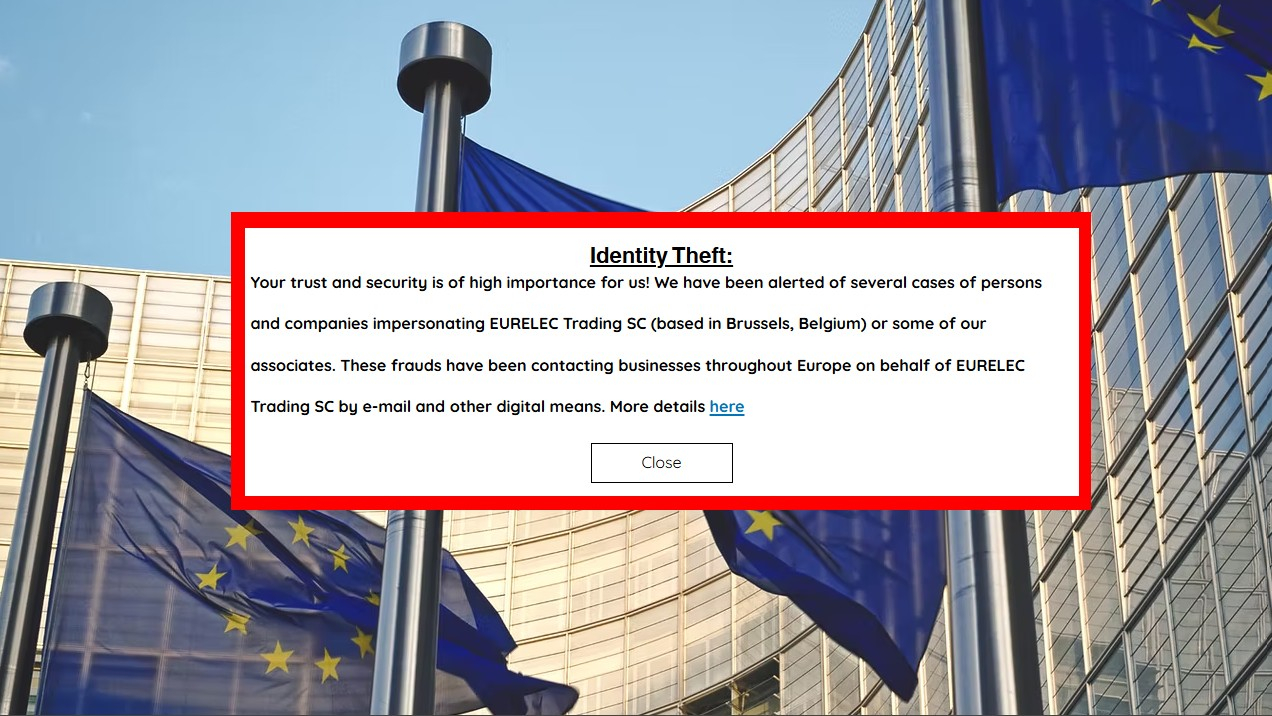 Waarschuwing voor identiteitsfraude. Afbeelding: website Eurelec