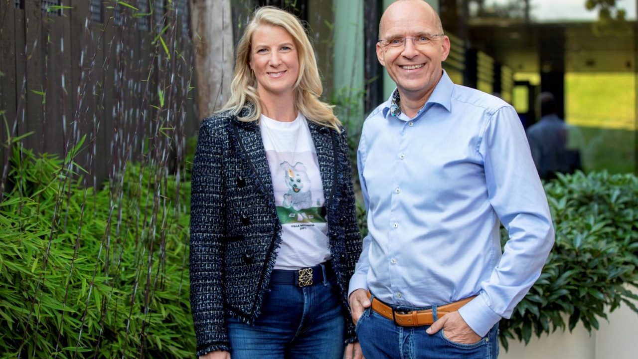 Margaret Versteden en haar voorganger als ceo bij Bol, Huub Vermeulen. Foto Bol