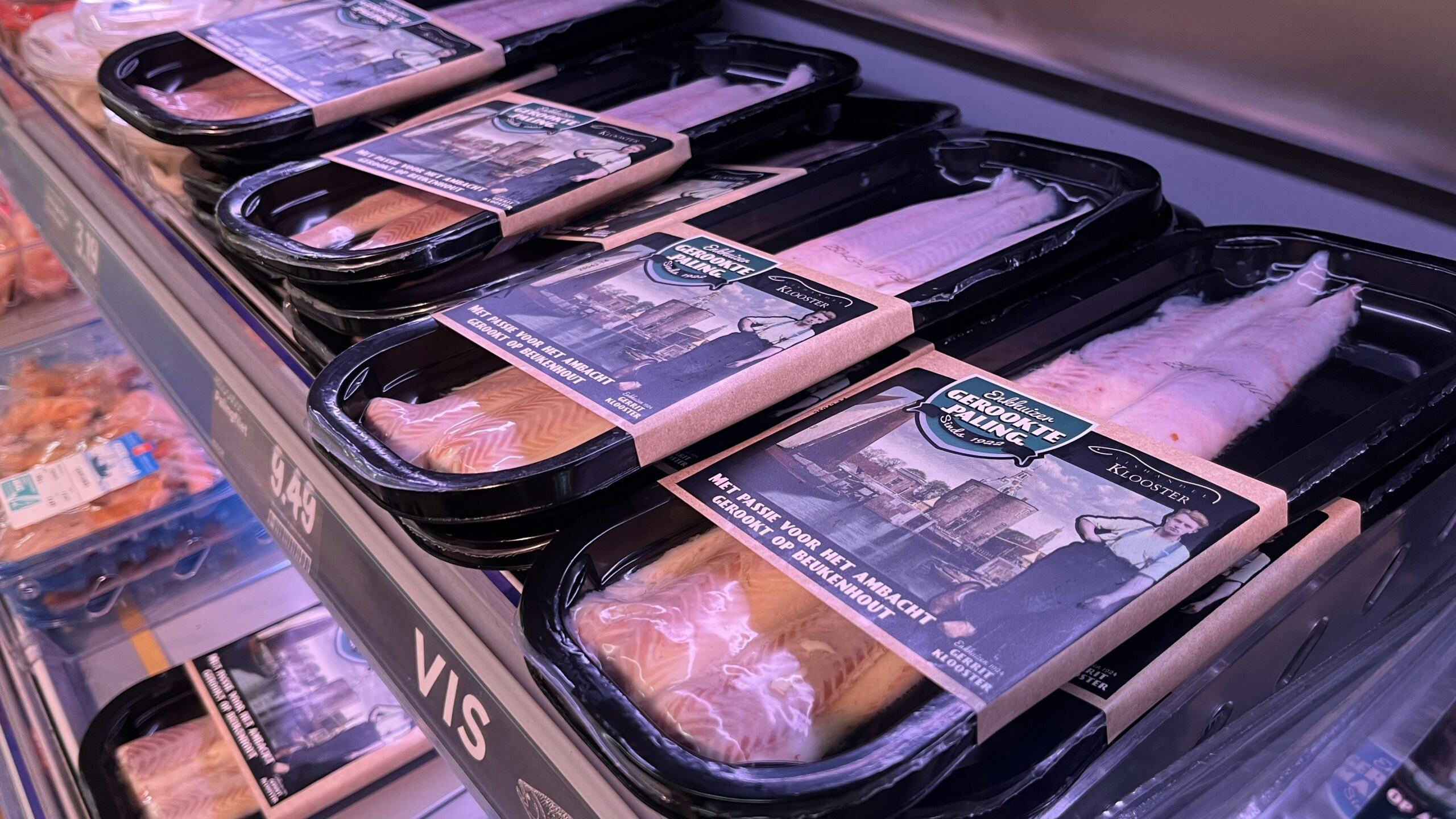 Gerookte palingfilet bij Vomar. Foto: Distrifood