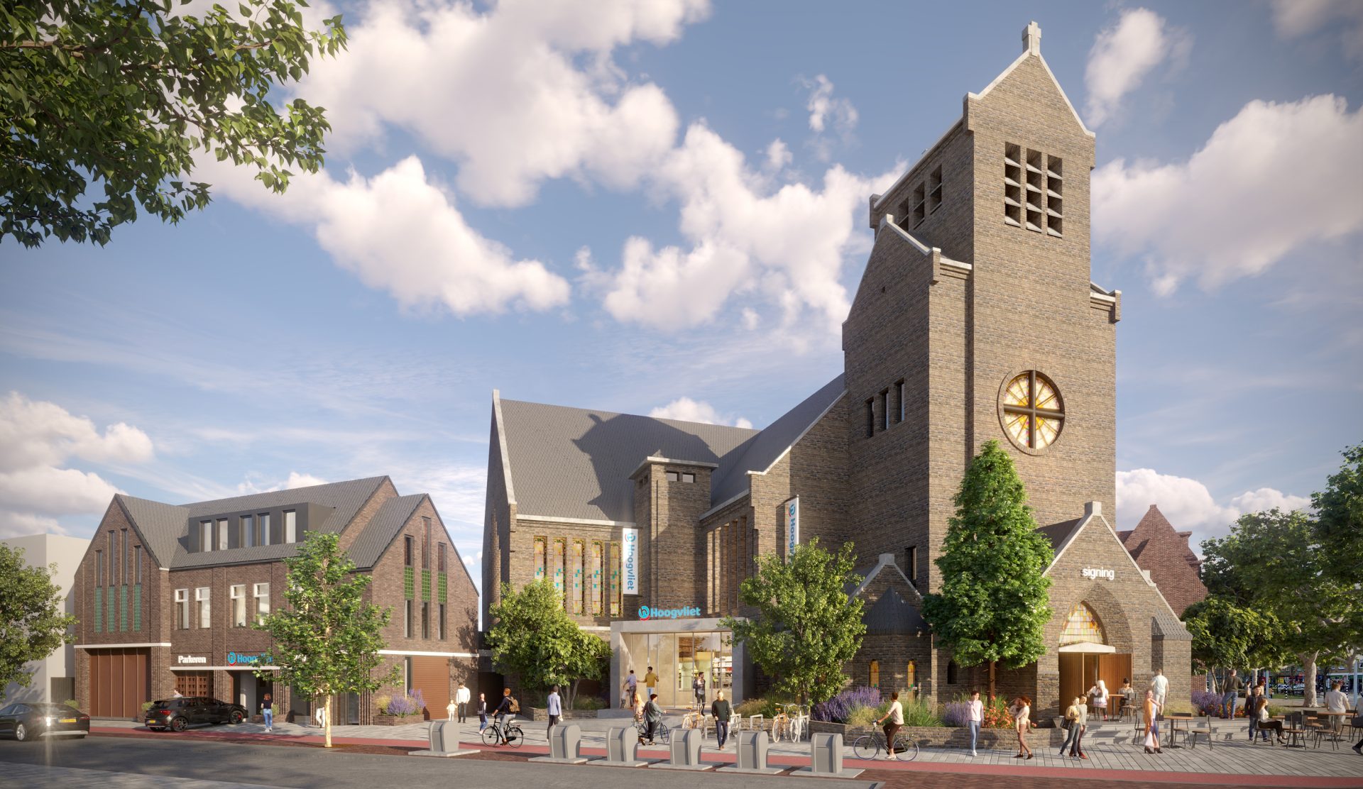 Hoogvliet wil een super openen in de Haagse Theresiakerk. Afbeelding: Kavel Vastgoed