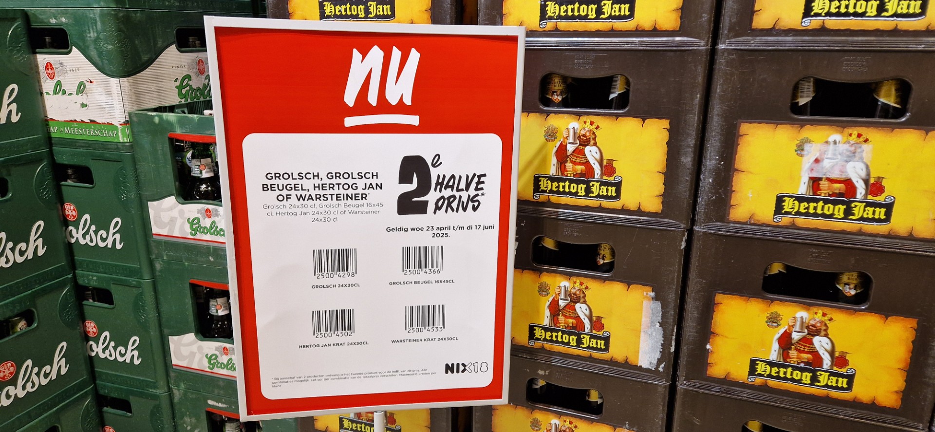 Deze Jumbo heeft van april tot half juni Grolsch-bier in de aanbieding. Foto: Distrifood