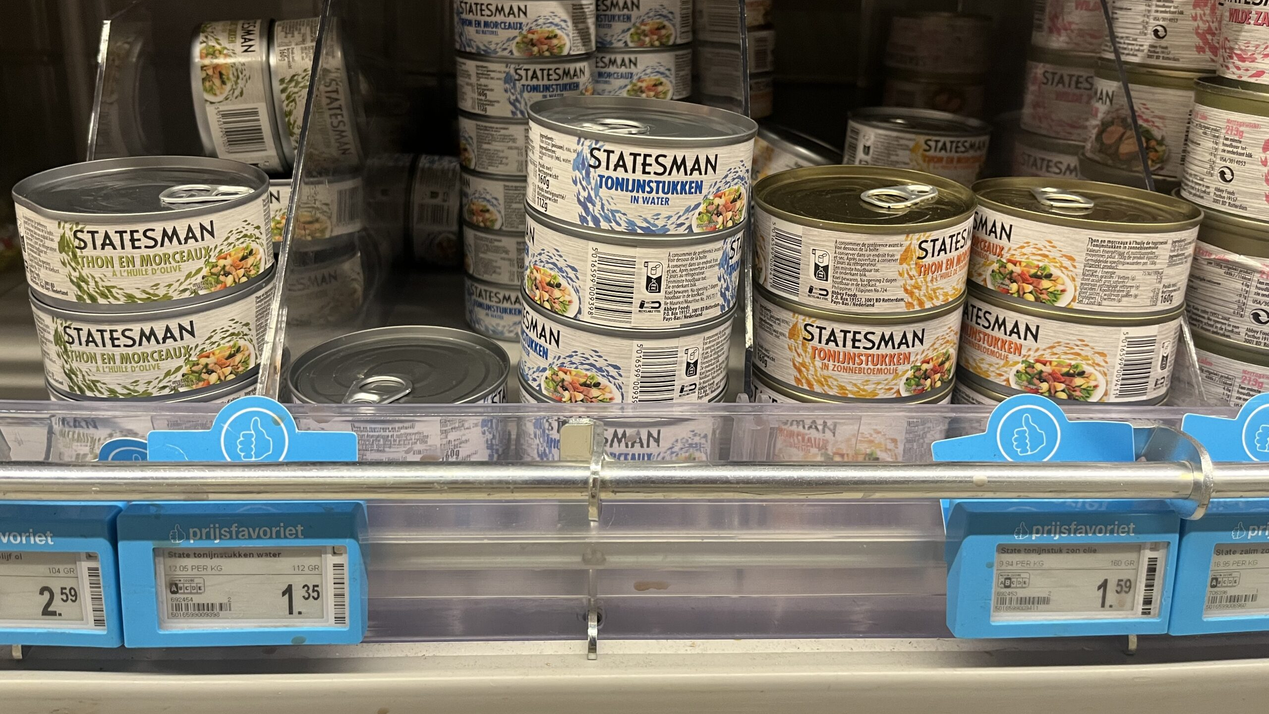 Tonijn van Statesman aangemerkt als Prijsfavoriet bij Albert Heijn. Foto: Distrifood