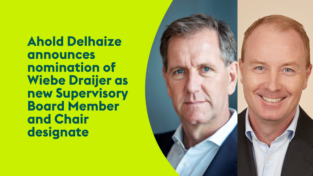 Wiebe Draijer (links) en Peter Agnefjäll. Afbeelding: Ahold Delhaize